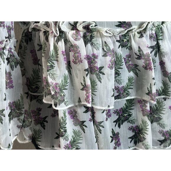 Buffalo David Bitton Women's Floral Print Top Size S Boho Flare Sleeve Top - Picture 13 of 16